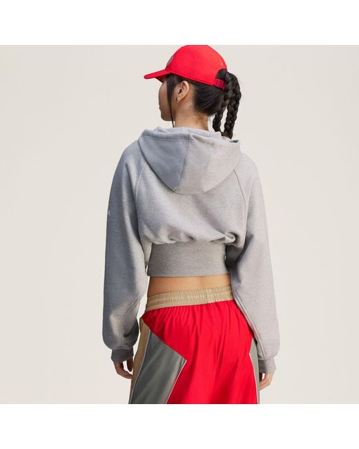 Adidas Gray By Stella Mccartney Cropped Hoodie