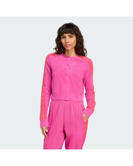 Adidas Pink Fluffy Knitted Cardigan