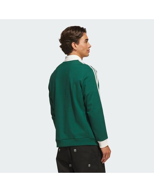 Adidas Green Originals 3-Stripes 1/4 Zip Sweatshirt for men