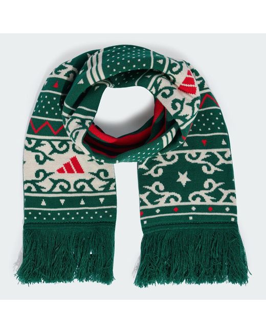Adidas Green Christmas Graphic Scarf