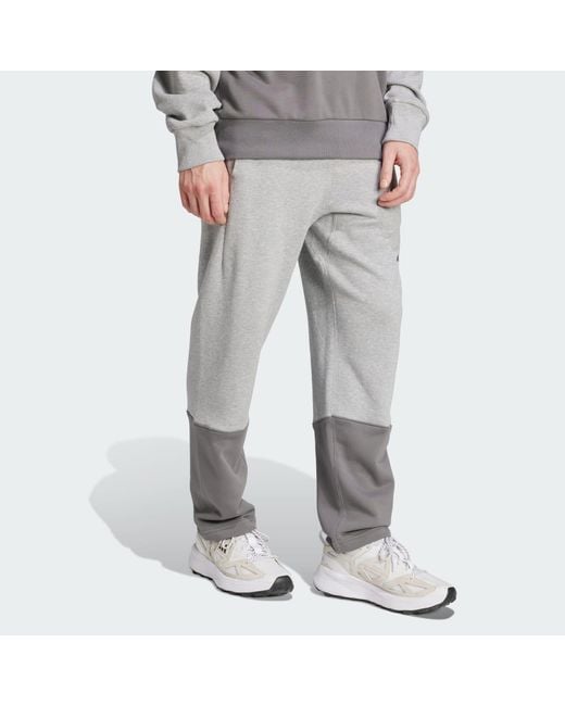 Adidas Gray All Szn French Terry Colorblock Pants for men