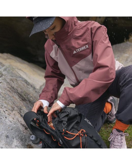 Adidas Red Terrex Multi 2L Rain.Rdy Jacket