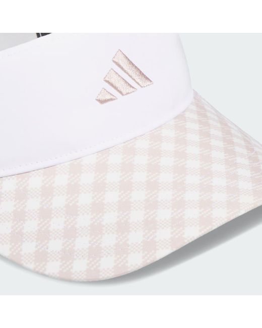 Adidas White Tour Gingham Visor