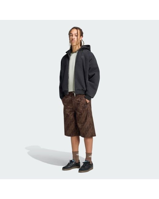 Adidas Brown Monogram Jorts for men