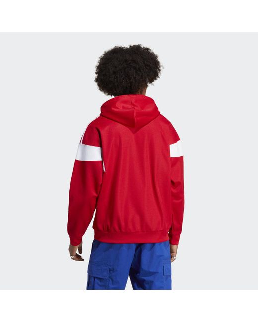 Adidas Red Cutline Pullover Hoodie for men