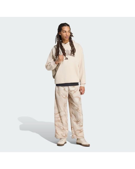 Adidas Natural Seasonal Essentials Camo Woven Parachute Tracksuit Bottoms for men