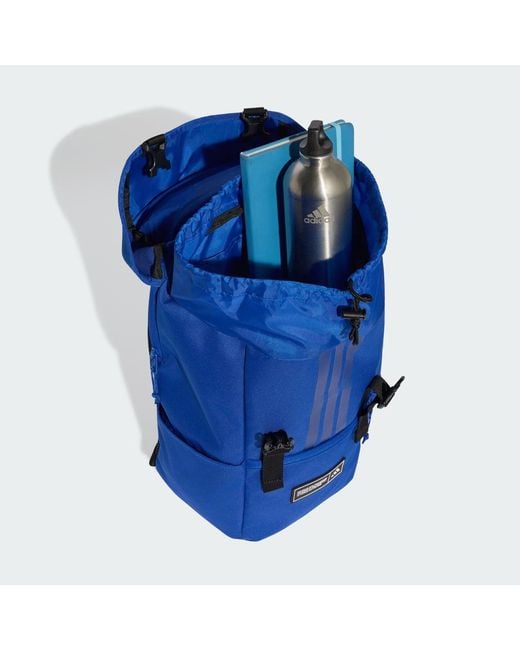 Adidas Blue 3 Stripes Flap Backpack