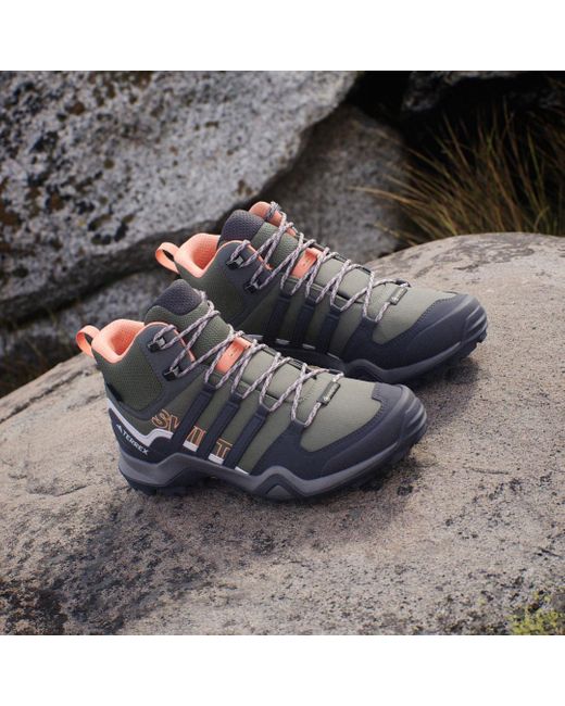 Adidas Brown Terrex Swift R2 Mid Gore-Tex Hiking Shoes