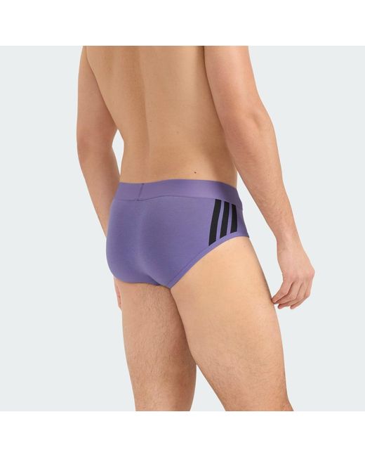 Adidas Blue Active Flex Cotton 3 Stripes 2Pk Low Rise Brief for men