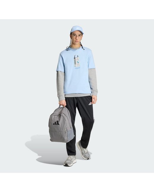 Adidas Blue Sketches Climbing Graphic T-Shirt for men