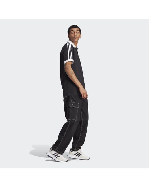 Adidas Black Adicolor Classics 3-Stripes Polo Shirt for men