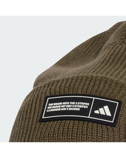 Adidas Green Essentials Label Beanie Mit Umschlag