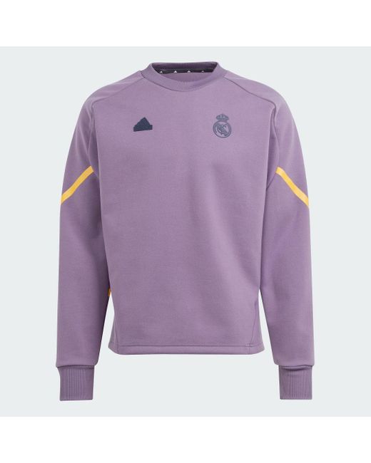 Adidas Purple Real Madrid Designed For Gameday Crew Sweatshirt for men