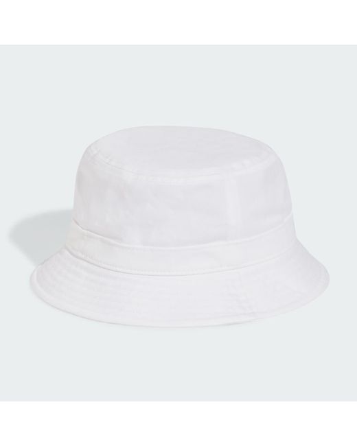 Adidas White Adicolor Trefoil Bucket Hat