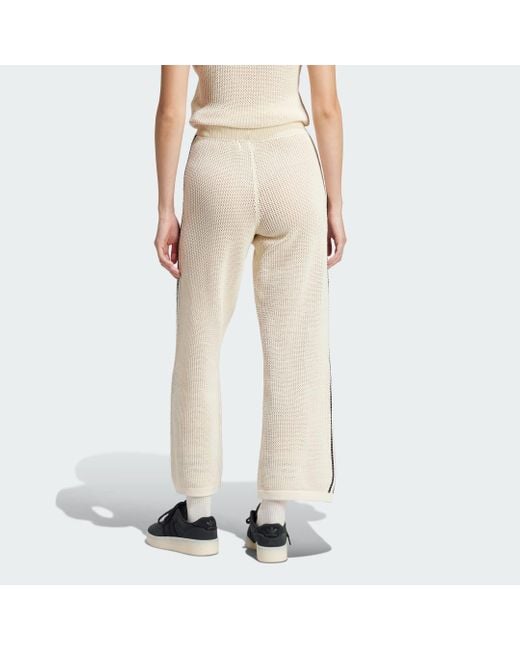 adidas Originals Premium Crochet Track Pants in Natural