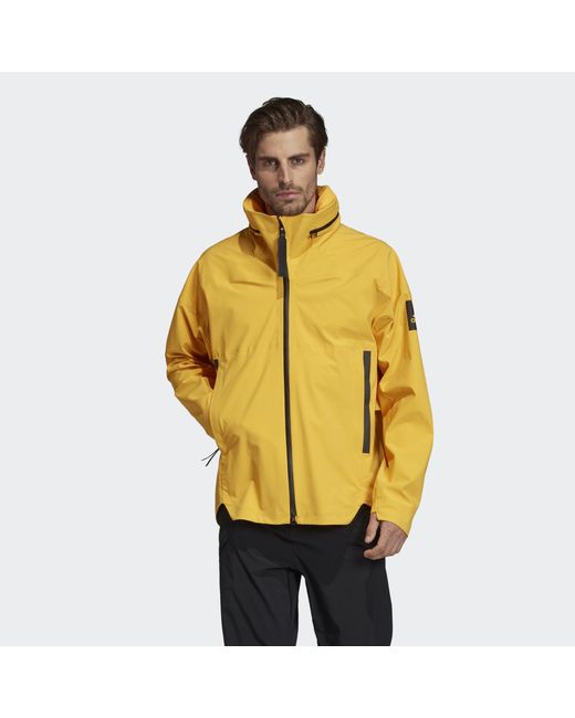 adidas Myshelter Rain Jacket in Yellow for Men | Lyst UK