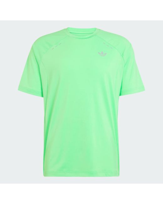 Adidas Originals Green T-Shirt Adidas Tech Trefoil Essentials Polyester T-Shirt for men