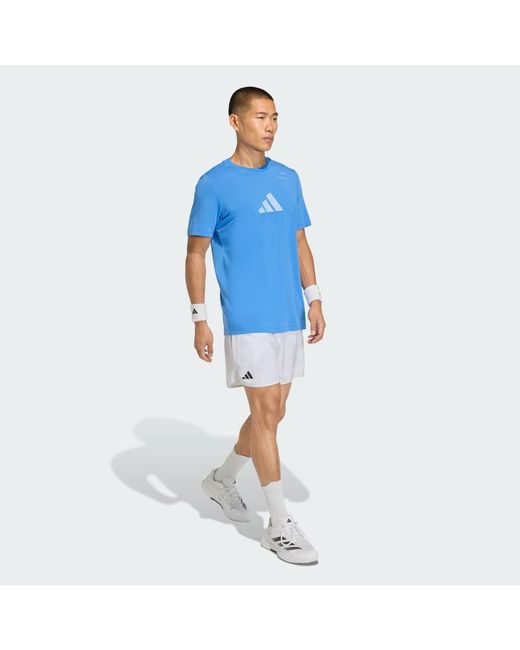 Adidas Blue Tennis Category Graphic T-Shirt for men