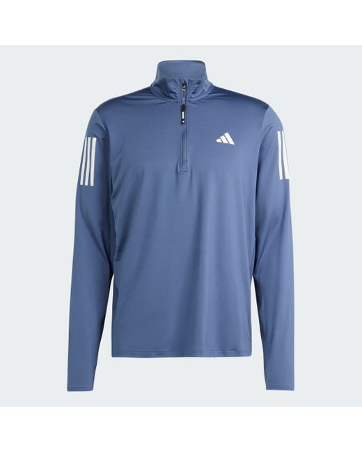 Giacca Own the Run Half-Zip di Adidas in Blue da Uomo