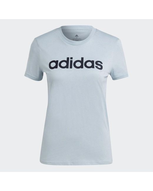 Adidas Blue Essentials Slim Logo T-shirt