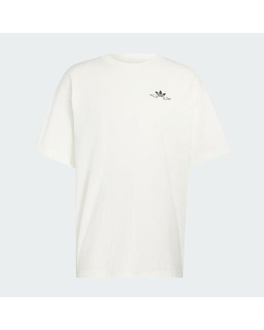 Adidas White Japanese Forg Graphic T-Shirt for men