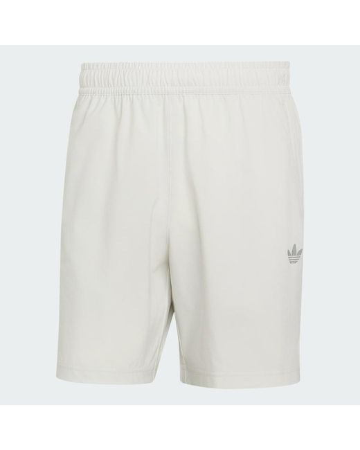 Adidas White Tech Trefoil Essentials Polyester Shorts for men