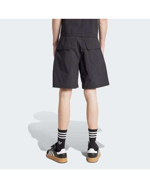 Adidas Black Premium Essentials Utility Cargo Shorts for men
