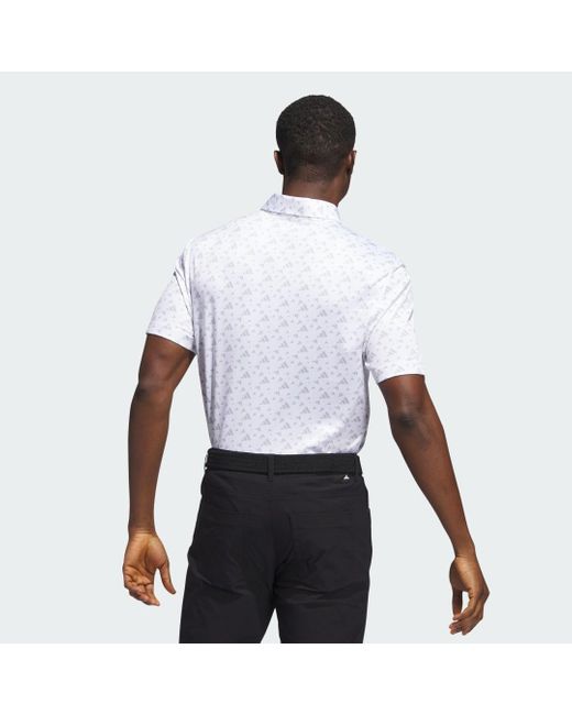 Polo Core Allover Print di Adidas in White da Uomo