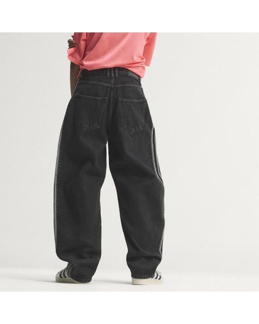 Adidas Multicolor High Rise Barrel Leg Denim Pant