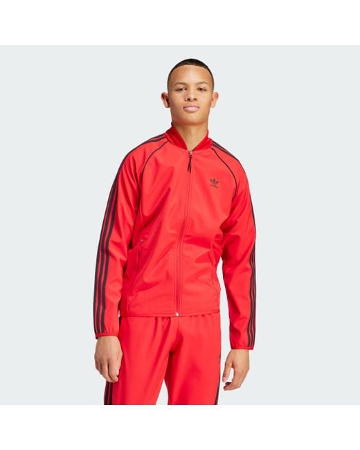 Adidas Red Sst Bonded Track Top for men