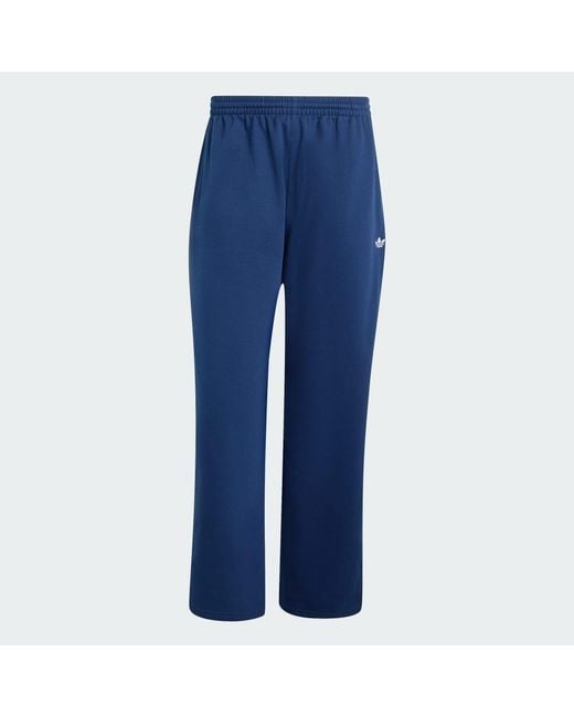 Adidas Blue Trefoil Essentials Open Hem Joggers for men