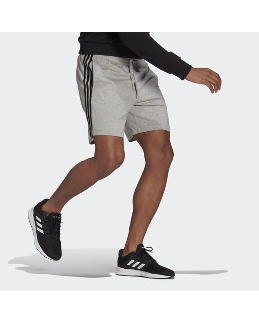 Herren Bekleidung Kurze Hosen adidas Baumwolle AEROREADY Essentials 3-Streifen Shorts in Grau für Herren 