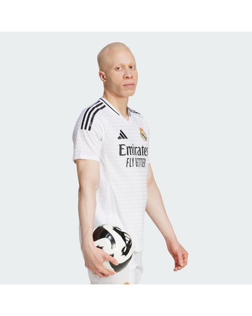 Adidas White Real Madrid 24/25 Home Authentic Jersey for men