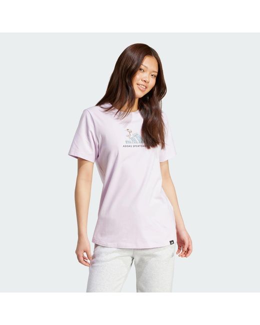 Adidas White Codes Doodle Surf Graphic Tee