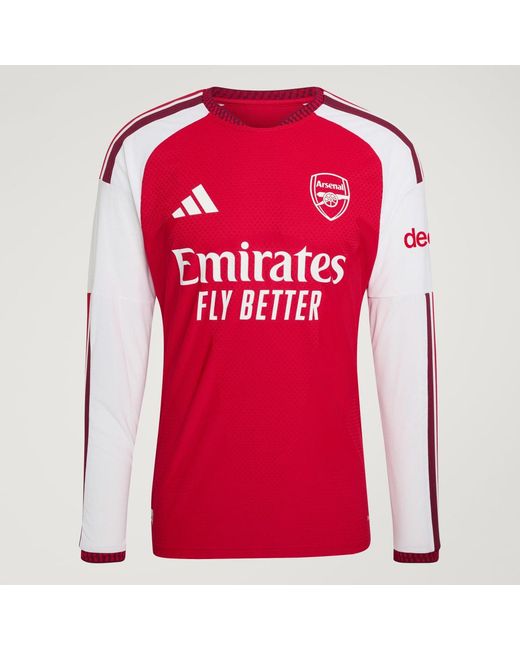 Adidas Red Arsenal Fc 26/27 Home Authentic Long Sleeve Jersey for men