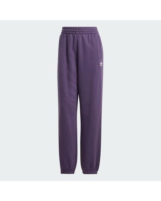 Adidas Purple Essentials Fleece Loose Joggers