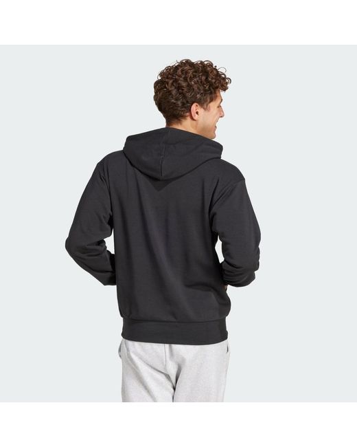 Adidas Black Essentials Feelcozy French Terry Hoodie for men