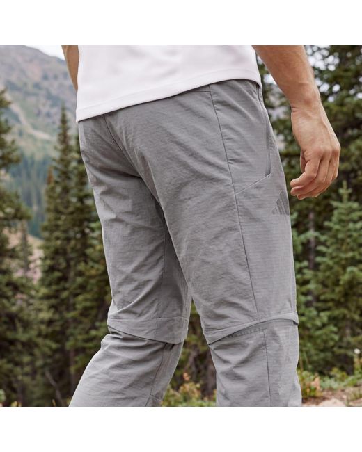 Adidas Gray Terrex Xperior Utilitas Clima365 Zip-Off Tracksuit Bottoms for men