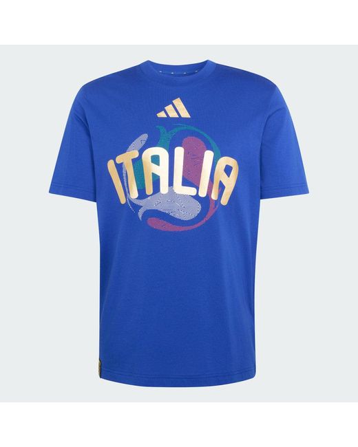 Adidas Blue Football Fifa World Cup 26 Italy T-Shirt Jz8918 for men