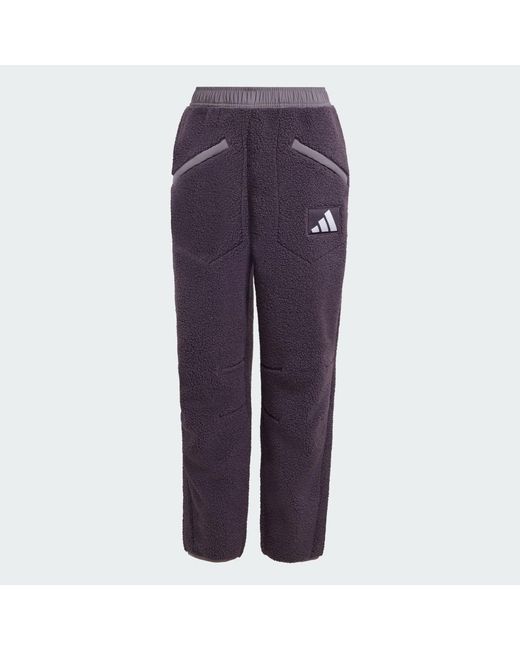 Adidas Blue Germany High Pile Fleece Tracksuit Bottoms