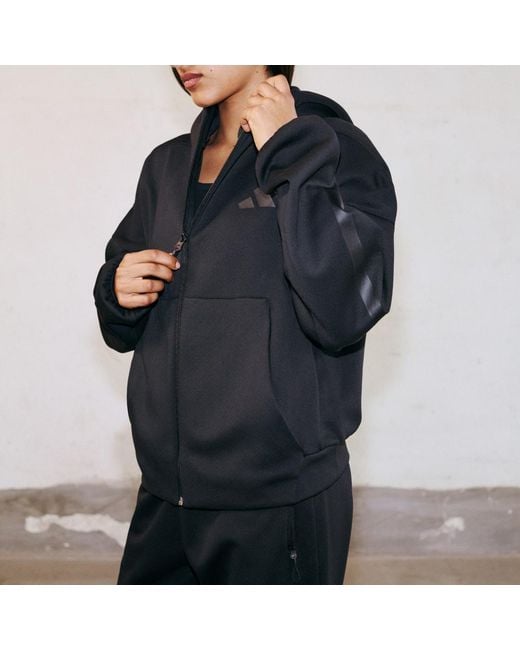 Adidas Black Z.n.e. Full-zip Hoodie