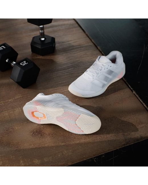Adidas White Dropset 4 Training Shoes