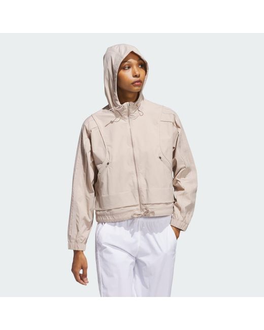 Felpa Con Cappuccio Beyond Full-Zip di Adidas in Natural