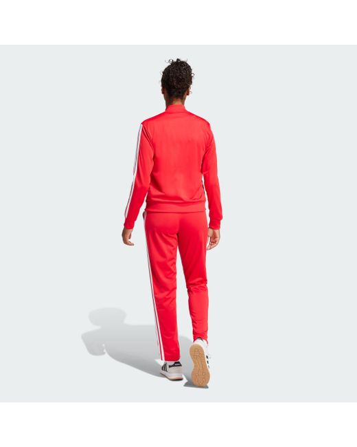 Track Suit Essentials 3-Stripes di Adidas in Red