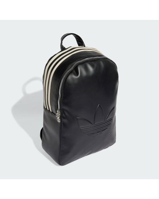 Adidas Black Polyurethane Backpack Outline Trefoil
