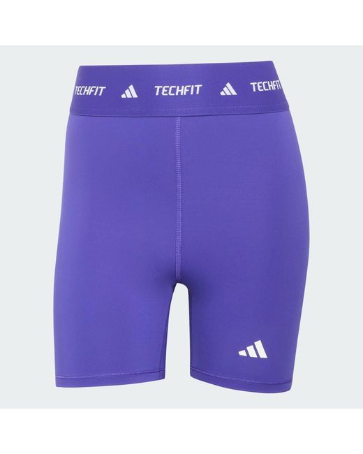Adidas Blue Techfit Short Leggings