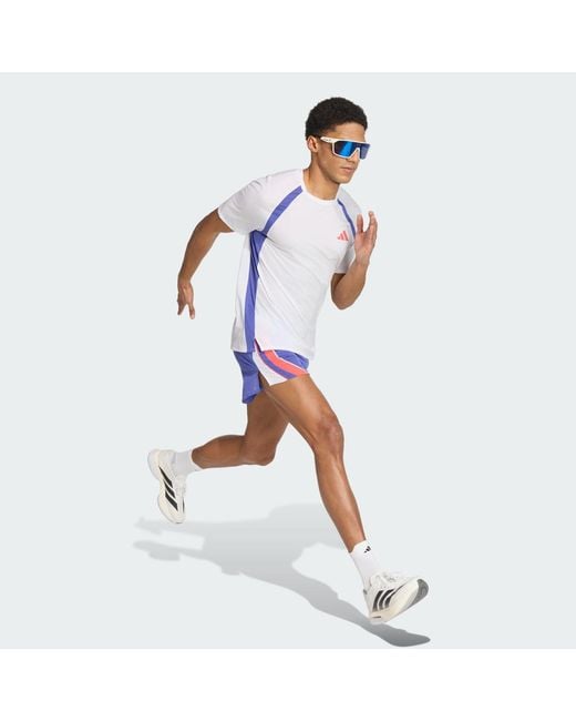 Adidas Blue Adizero Archive Running T-Shirt for men