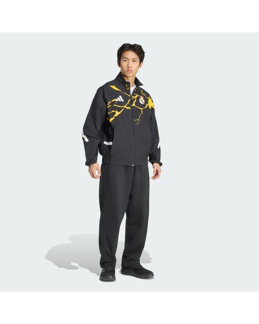 Adidas Black Real Madrid Avengers Z.N.E. Anthem Jacket for men