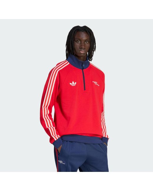 Adidas Red Arsenal Fc Og Half Zip Top for men