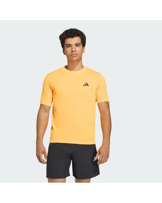 Adidas Orange Workout Essentials Base T-Shirt for men
